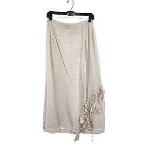 Krista Larson Women's Calla Lily Vintage Cotton Applique Skirt - S